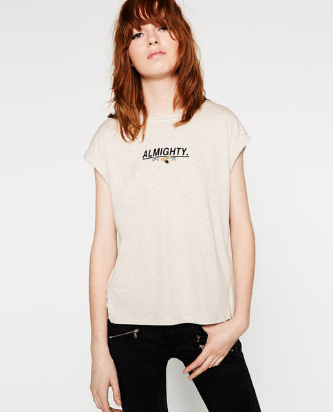 APPLIQUÉ TEXT T-SHIRT