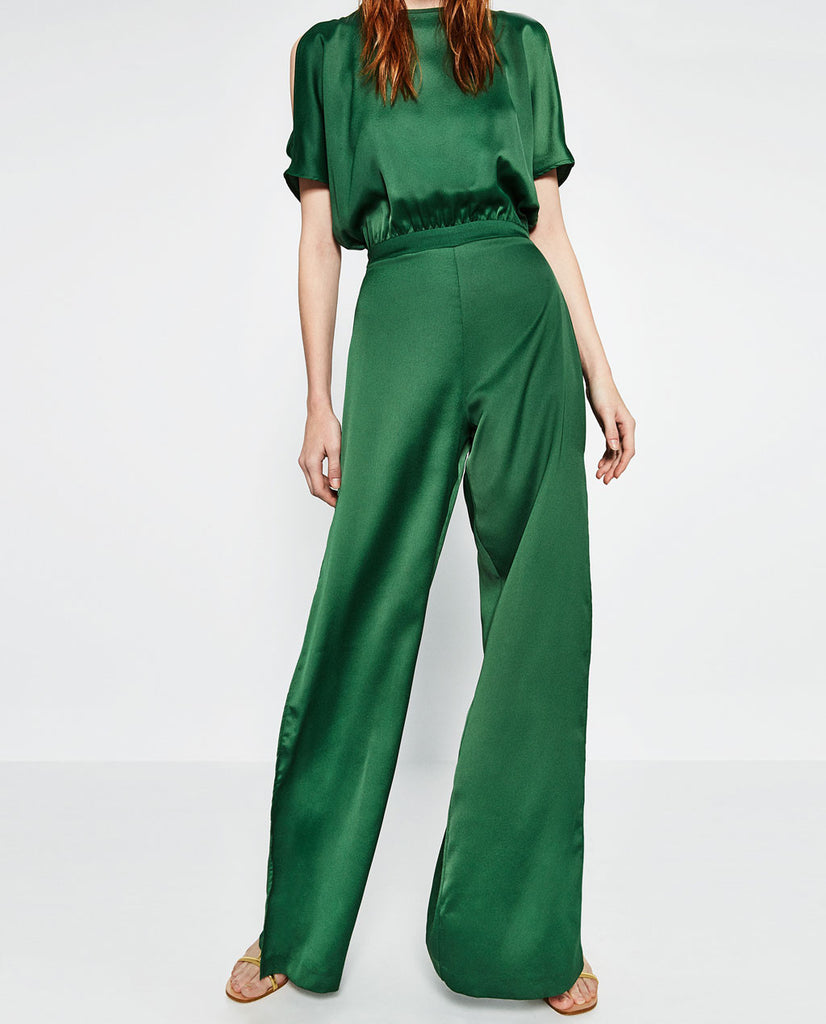 CUT-OUT SHOULDER JUMPSUIT