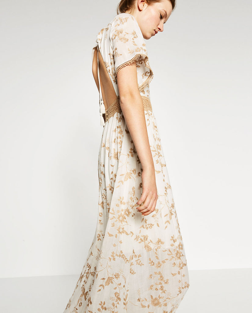 LONG EMBROIDERED DRESS