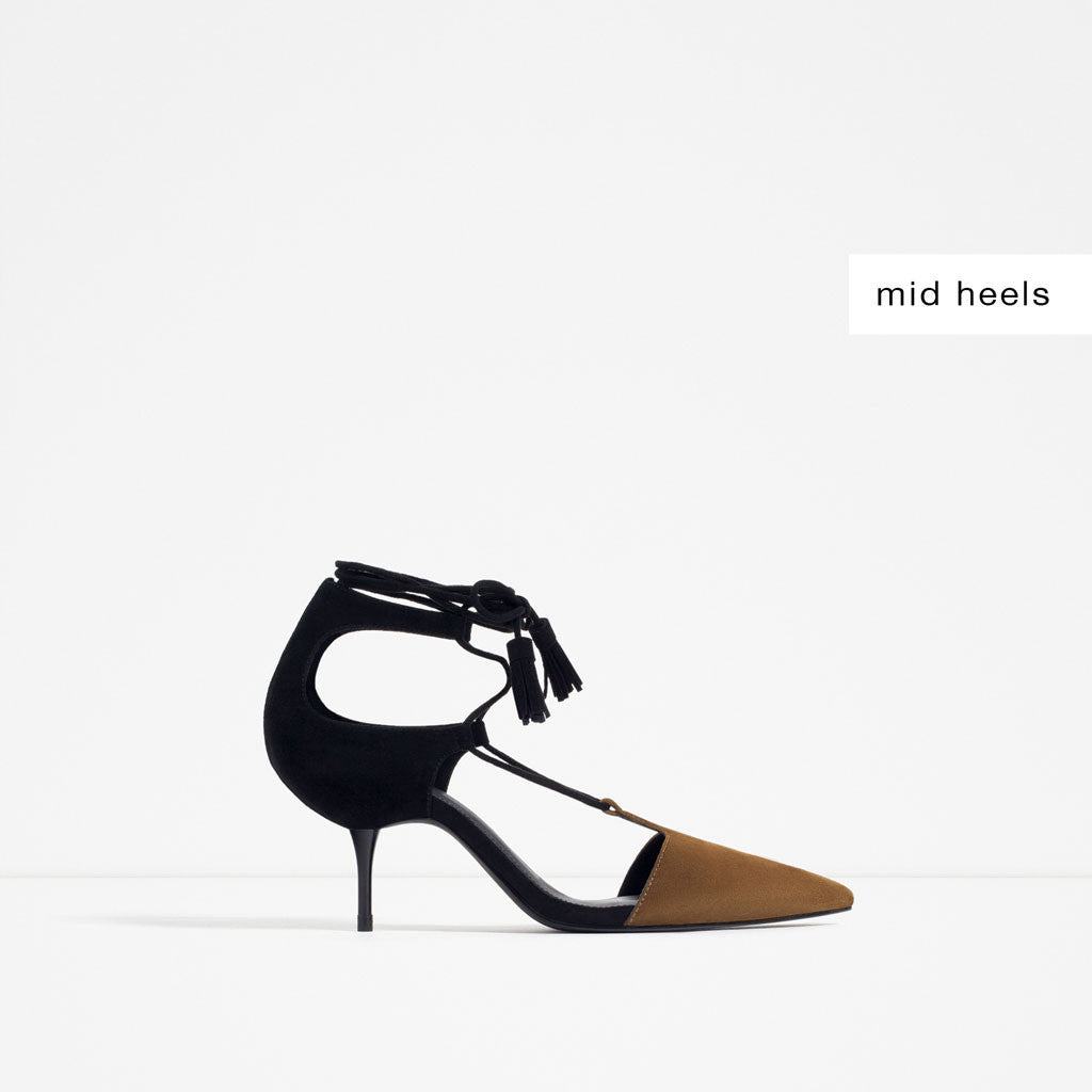 MID-HEEL LACE-UP SHOES