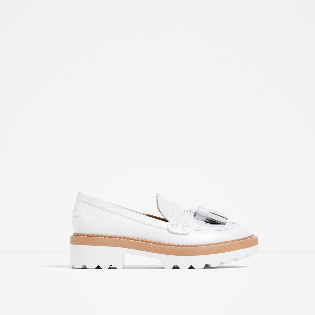 LEATHER PLATFORM LOAFERS