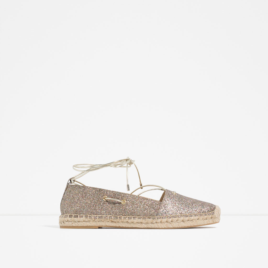 LACE-UP SPARKLE ESPADRILLES