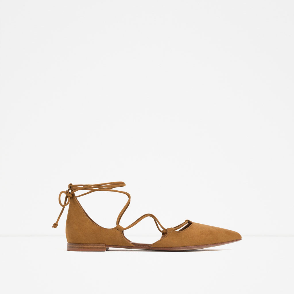 FLAT LACE-UP D'ORSAY SHOES