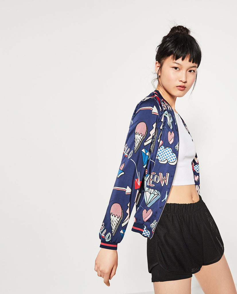 PRINTED BOMBER JACKET