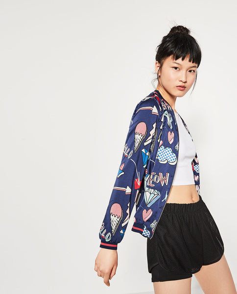 PRINTED BOMBER JACKET