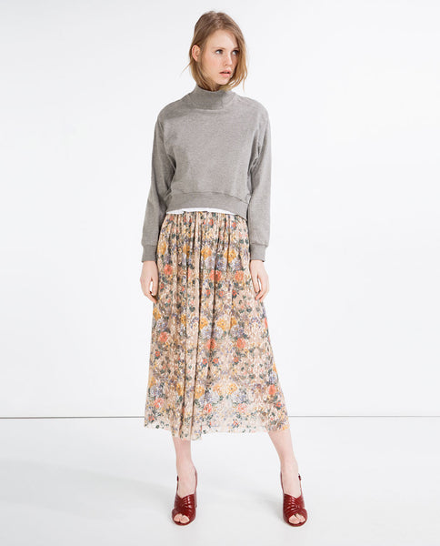 FULL PRINTED LACE SKIRT