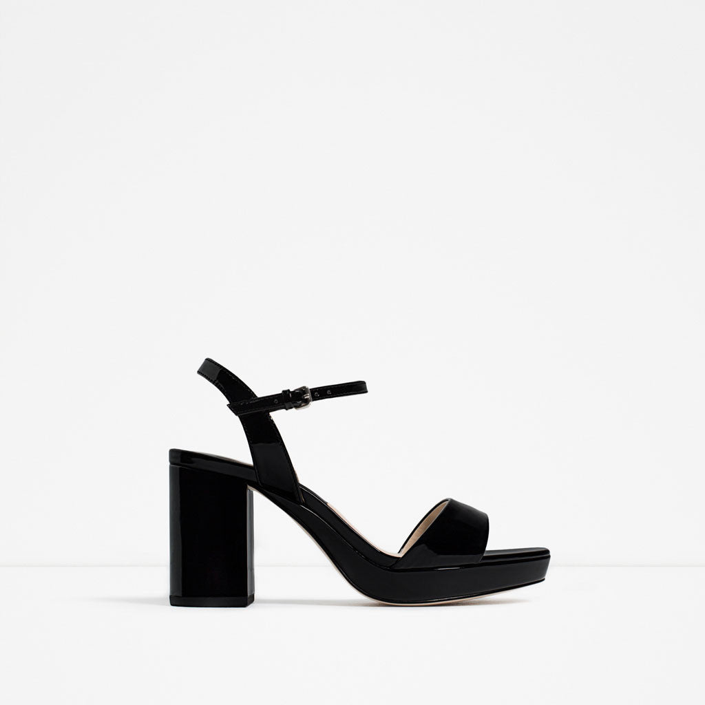 PATENT FINISH PLATFORM SANDALS