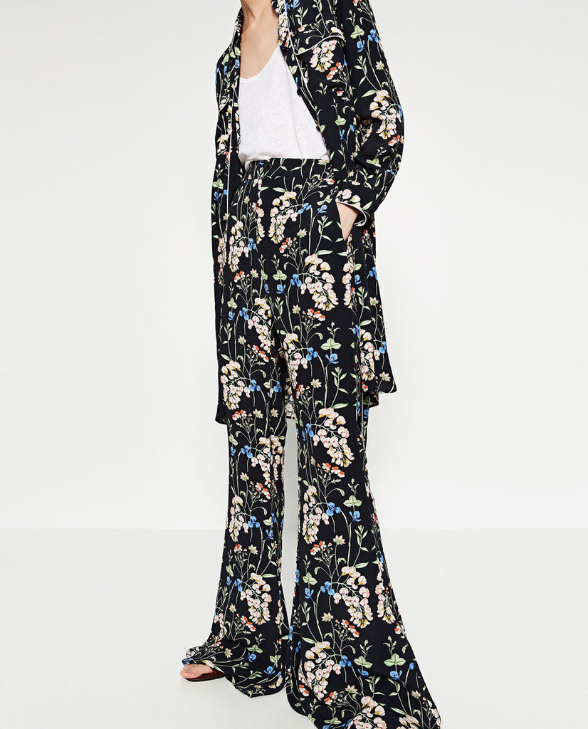 FLORAL PRINT TROUSERS