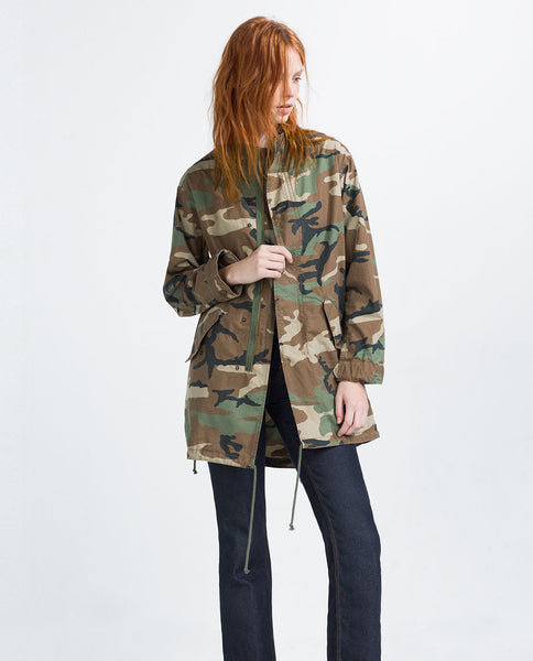 FLOWING CAMOUFLAGE PARKA