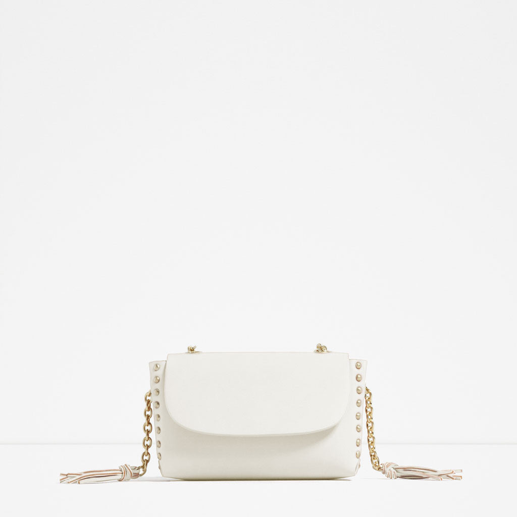 STUDS AND CHAIN CROSS BODY BAG