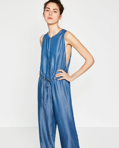 LONG DENIM JUMPSUIT