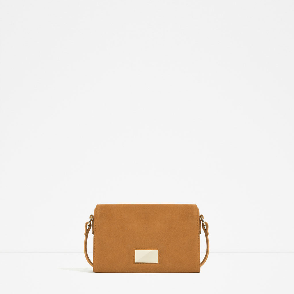 METALLIC DETAIL LEATHER CROSS BODY BAG