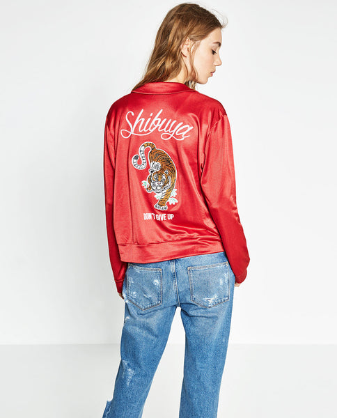 BOMBER JACKET WITH BACK PATCH