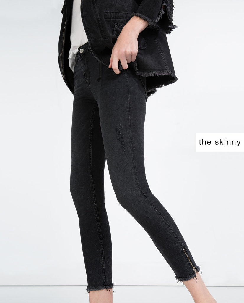 MID-RISE SKINNY JEANS