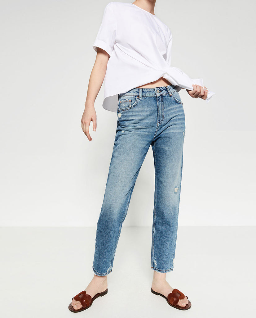 MOM FIT HIGH-WAISTED TROUSERS