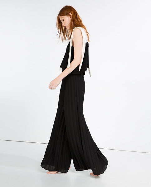 FINELY PLEATED PALAZZO TROUSERS