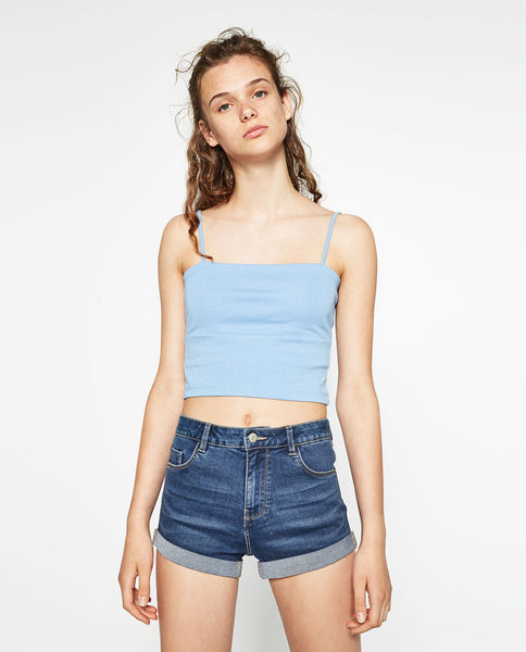 HIGH RISE DENIM SHORTS