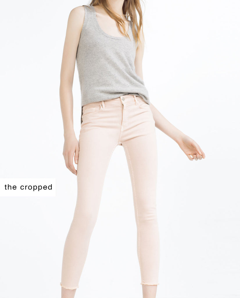 SKINNY MID-RISE TROUSERS