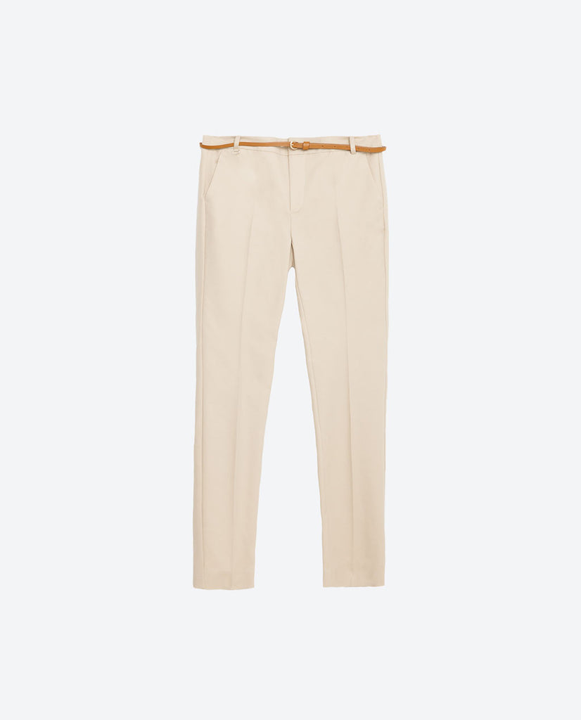 MID-RISE TROUSERS WITH BELT